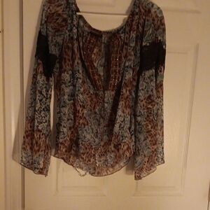 Women's Floral and Leopard Print Top